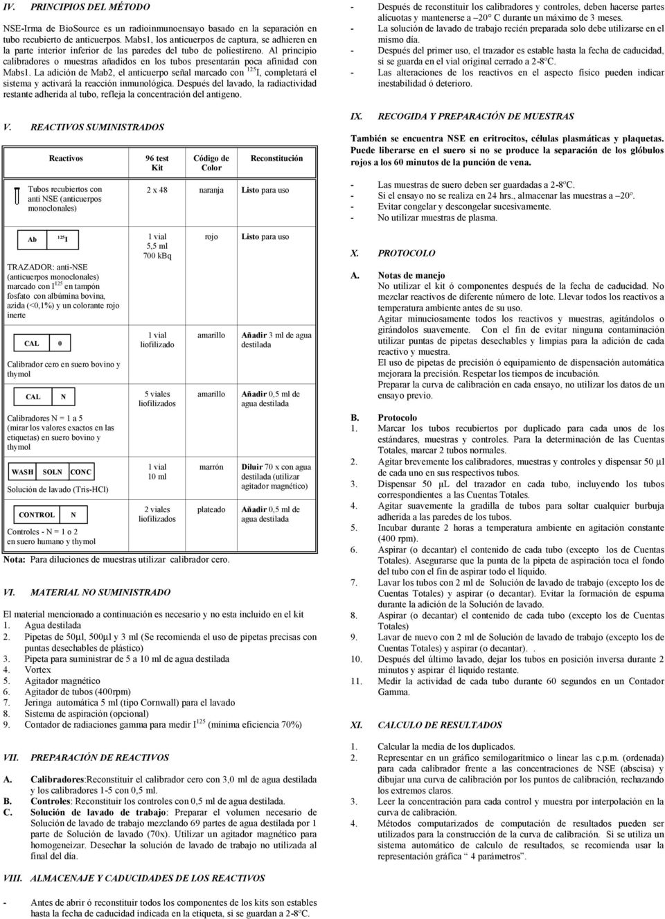 Al principio calibradores o muestras añadidos en los tubos presentarán poca afinidad con Mabs1.
