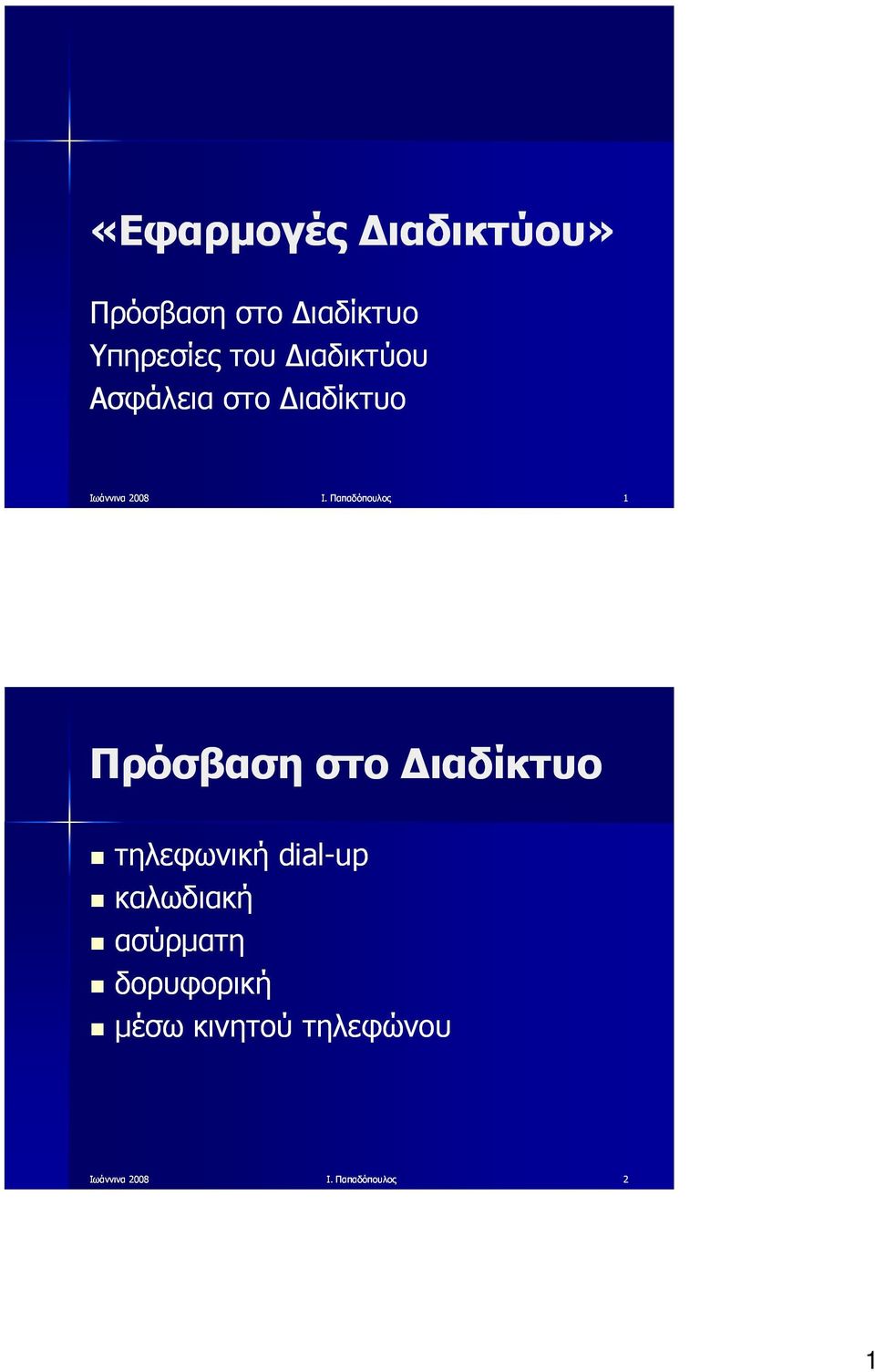 Παπαδόπουλος 1 Πρόσβαση στο Διαδίκτυο τηλεφωνική