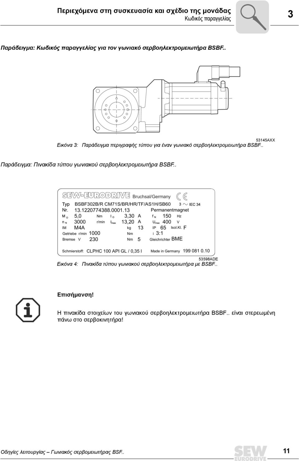 . Schmierstoff: CLPHC 100 API GL / 0,35 l Made in Germany 199 081 0.10 Εικόνα 4: Bruchsal/Germany BSBF302B/R CM71S/BR/HR/TF/AS1H/SB60 13.1220774388.0001.