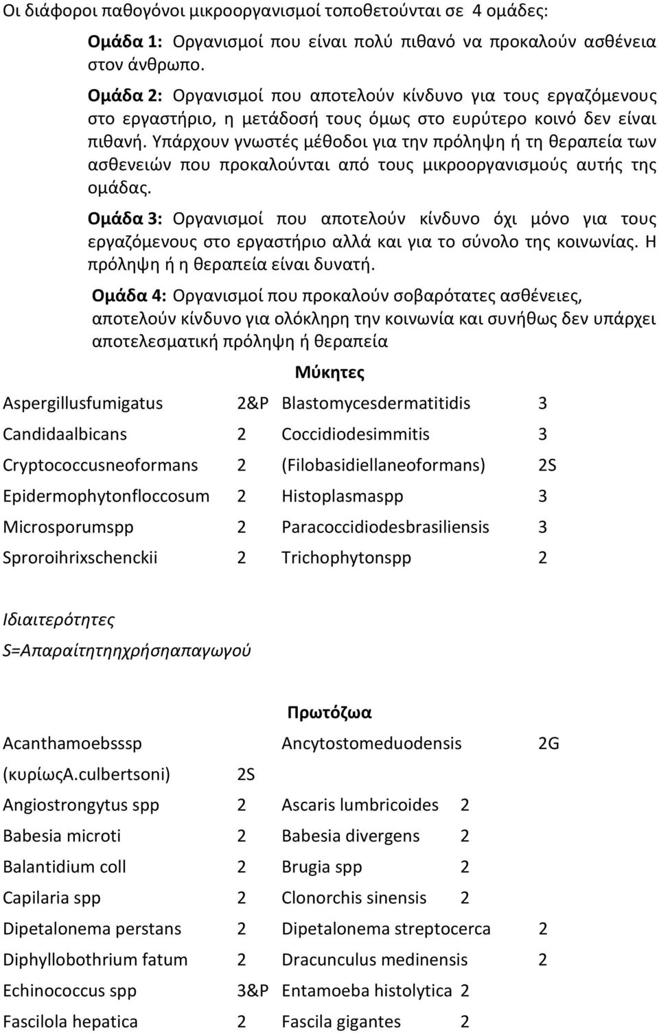 Υπάρχουν γνωστές μέθοδοι για την πρόληψη ή τη θεραπεία των ασθενειών που προκαλούνται από τους μικροοργανισμούς αυτής της ομάδας.