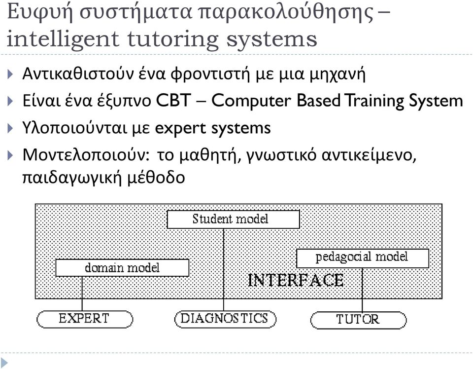 Computer Based Training System Υλοποιούνται με expert systems