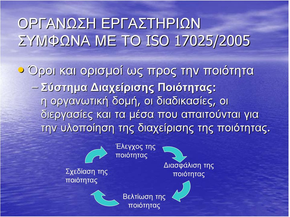 διεργασίες και τα μέσα που απαιτούνται για την υλοποίηση της διαχείρισης της