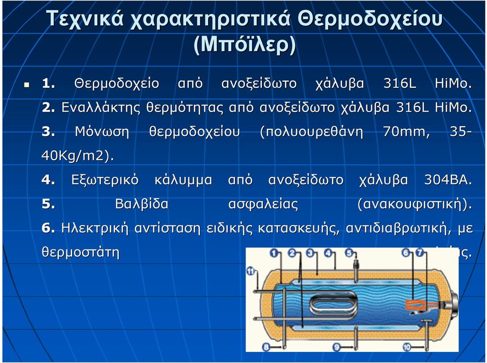 Βαλβίδα θερμοδοχείου κάλυμμα από (πολυουρεθάνη 70mm, 35- ασφαλείας ανοξείδωτο χάλυβα 304ΒΑ ΒΑ.