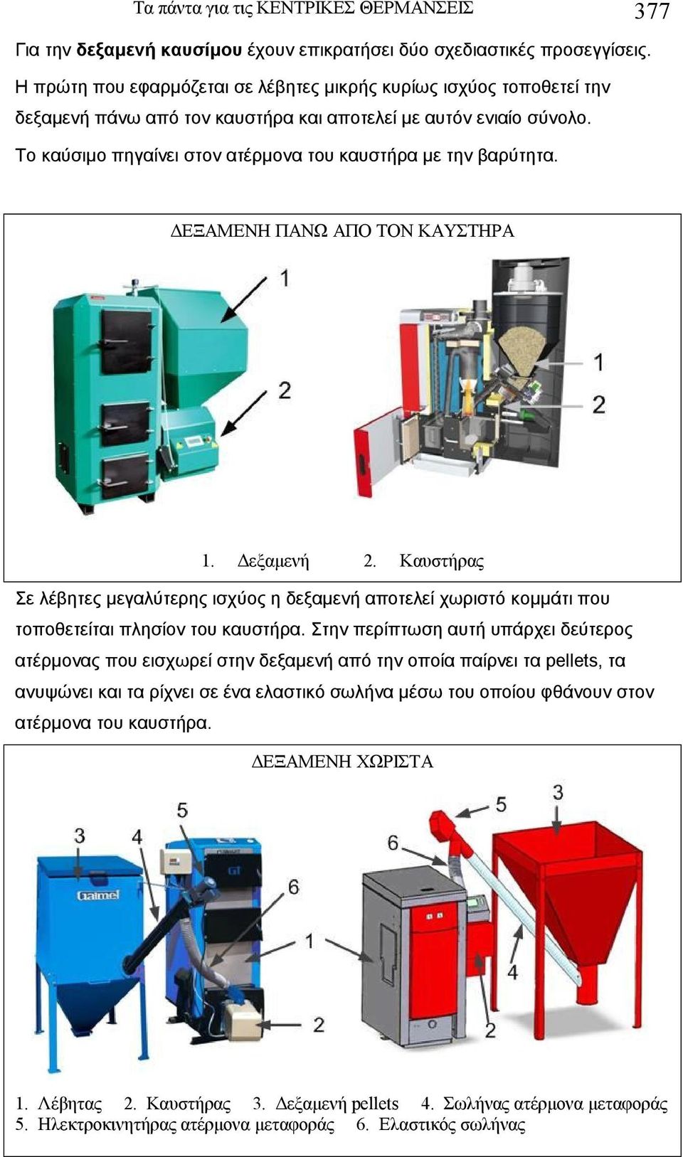 Το καύσιμο πηγαίνει στον ατέρμονα του καυστήρα με την βαρύτητα. ΔΕΞΑΜΕΝΗ ΠΑΝΩ ΑΠΟ ΤΟΝ ΚΑΥΣΤΗΡΑ 1. Δεξαμενή 2.