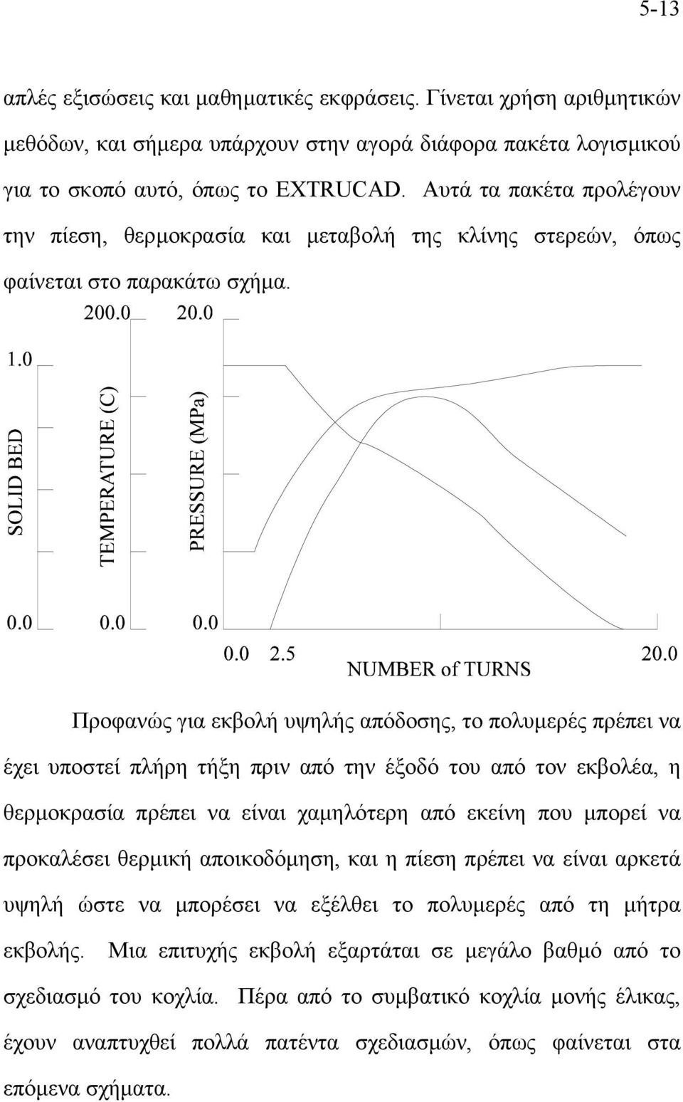 Προφανώς για εκβολή υψηλής απόδοσης, το πολυµερές πρέπει να έχει υποστεί πλήρη τήξη πριν από την έξοδό του από τον εκβολέα, η θερµοκρασία πρέπει να είναι χαµηλότερη από εκείνη που µπορεί να