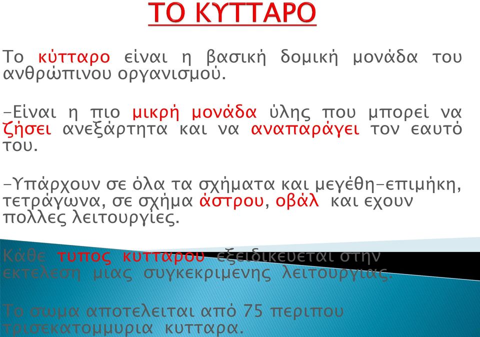 -Είναι η πιο μικρή μονάδα ύλης που μπορεί να ζήσει ανεξάρτητα και να αναπαράγει τον εαυτό του.