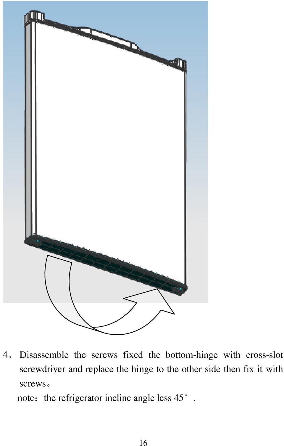 replace the hinge to the other side then fix