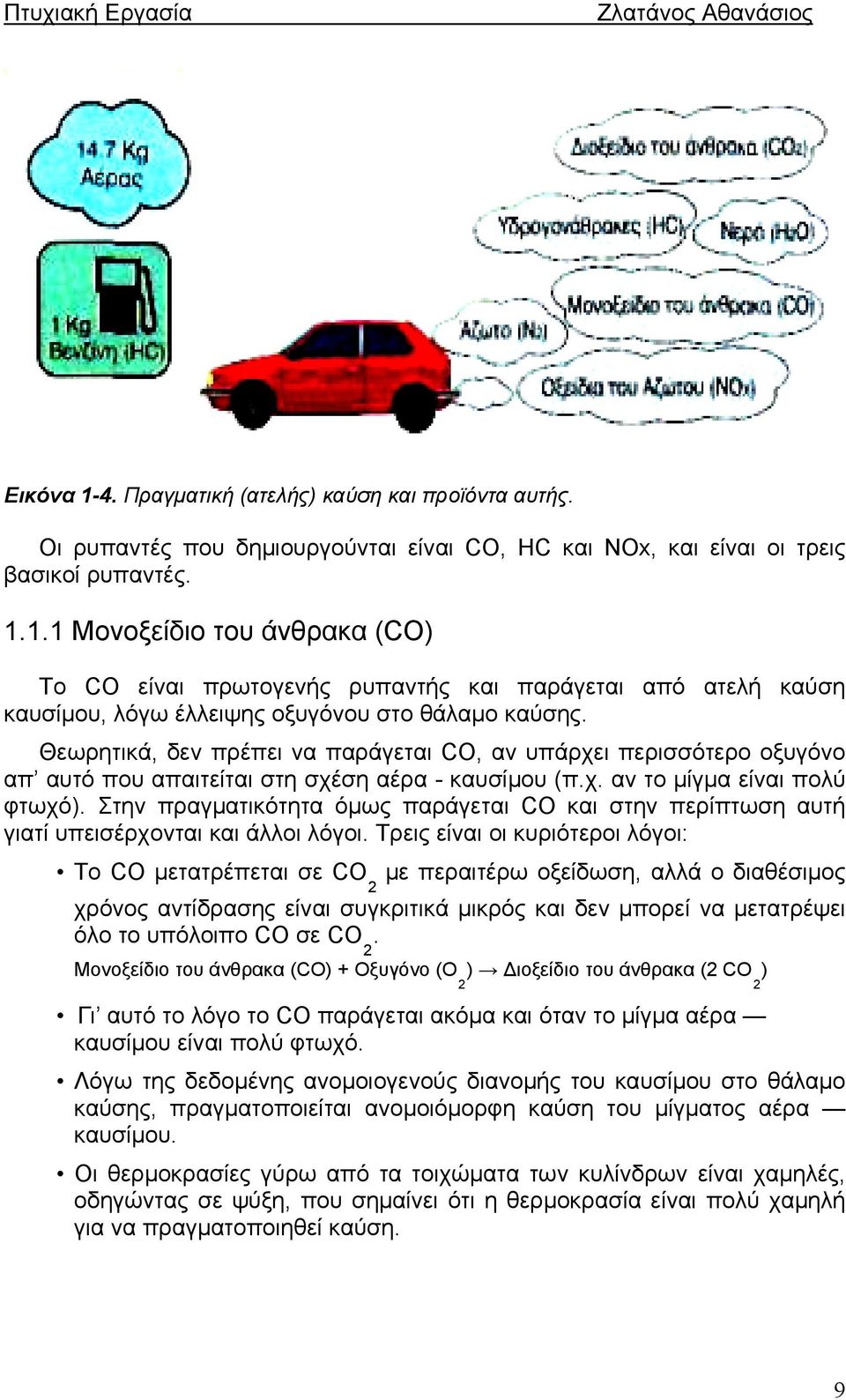 Στην πραγματικότητα όμως παράγεται CO και στην περίπτωση αυτή γιατί υπεισέρχονται και άλλοι λόγοι.