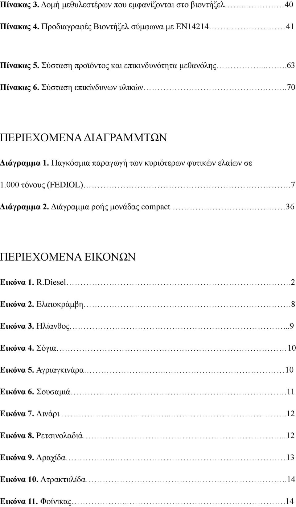 Παγκόσμια παραγωγή των κυριότερων φυτικών ελαίων σε 1.000 τόνους (FEDIOL).7 Διάγραμμα 2. Διάγραμμα ροής μονάδας compact. 36 ΠΕΡΙΕΧΟΜΕΝΑ ΕΙΚΟΝΩΝ Εικόνα 1. R.Diesel.