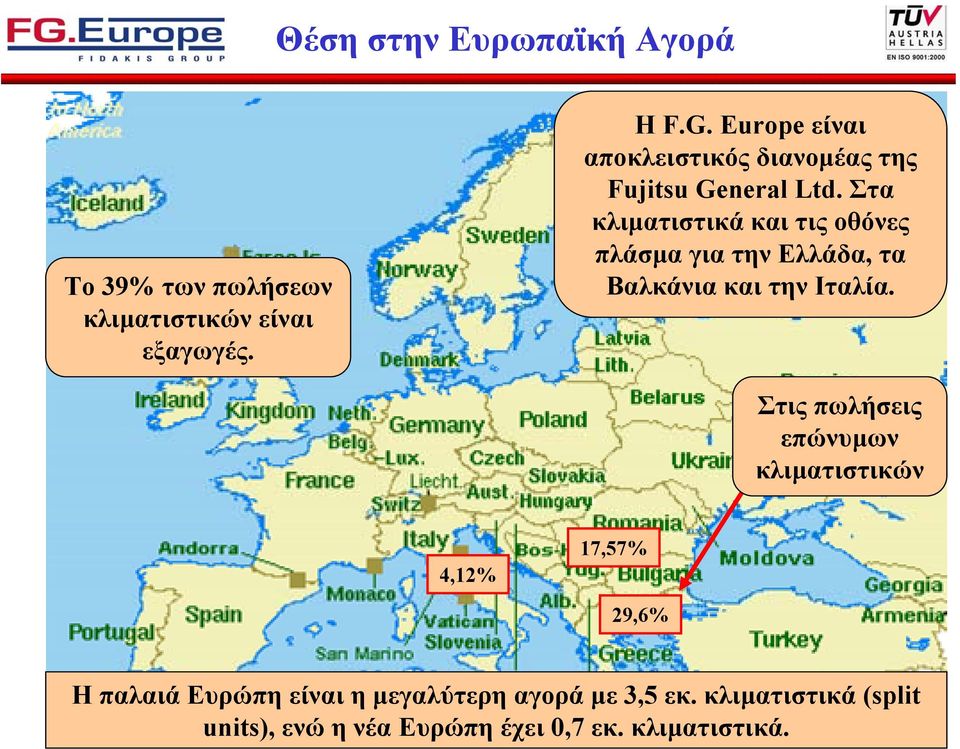 Στα κλιµατιστικά και τις οθόνες πλάσµα για την Ελλάδα, τα Βαλκάνια και την Ιταλία.