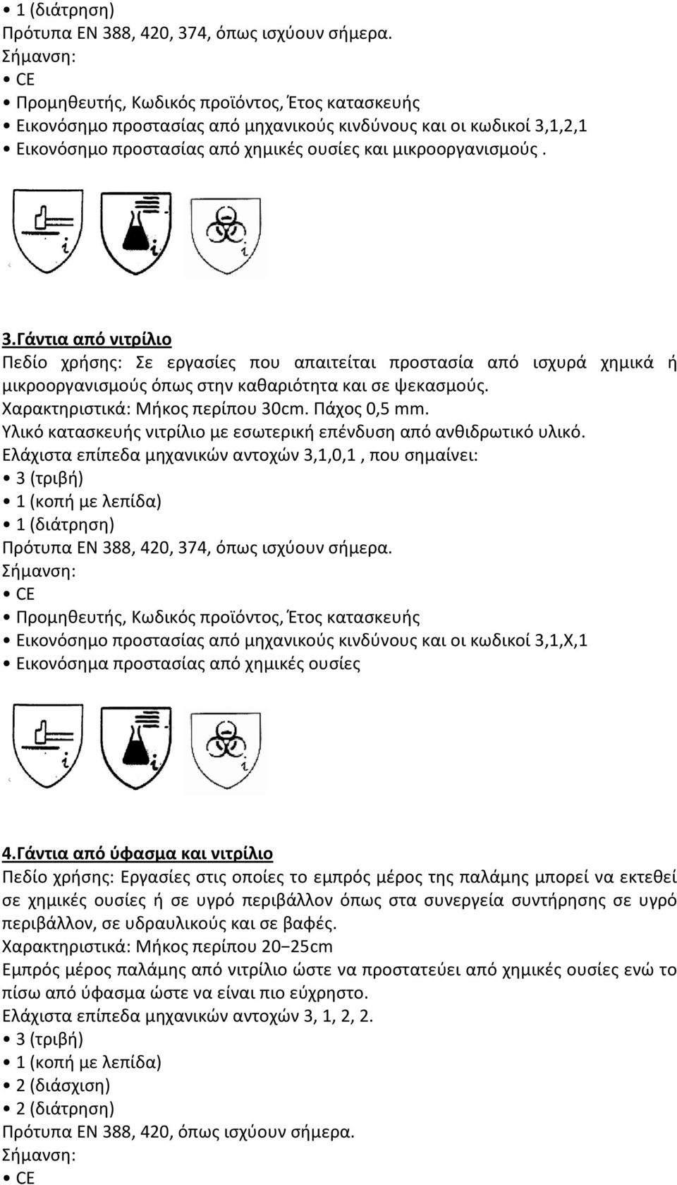 1,2,1 Εικονόσημο προστασίας από χημικές ουσίες και μικροοργανισμούς. 3.