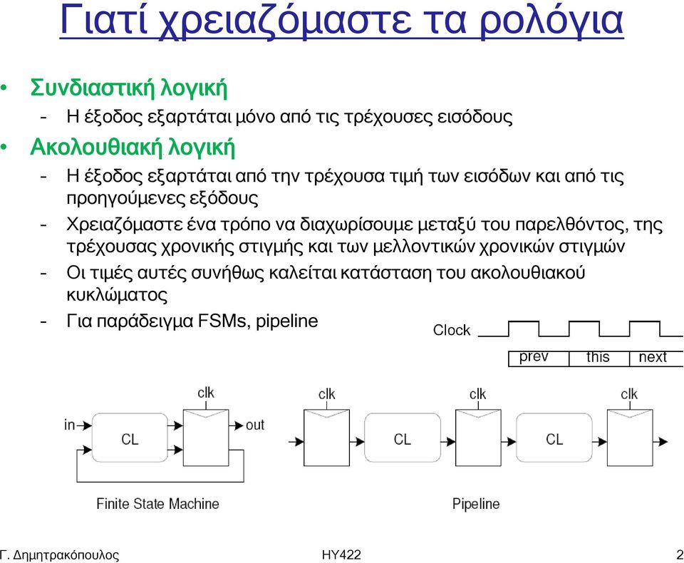 Χρειαζόμαστε ένα τρόπο να διαχωρίσουμε μεταξύ του παρελθόντος, της τρέχουσας χρονικής στιγμής και των