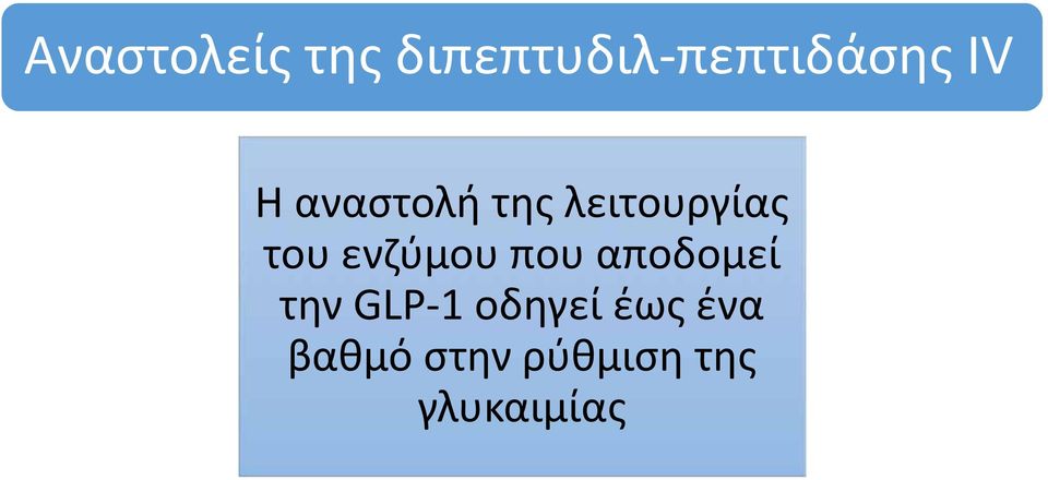 ενζύμου που αποδομεί την GLP 1 οδηγεί
