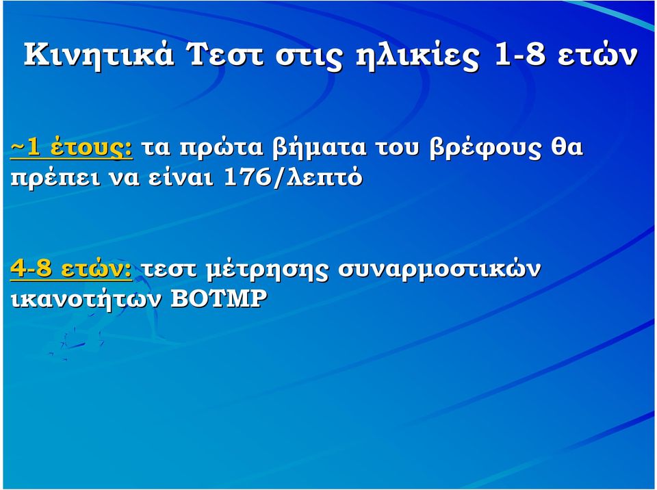 πρέπει να είναι 176/λεπτό 4-8 ετών: