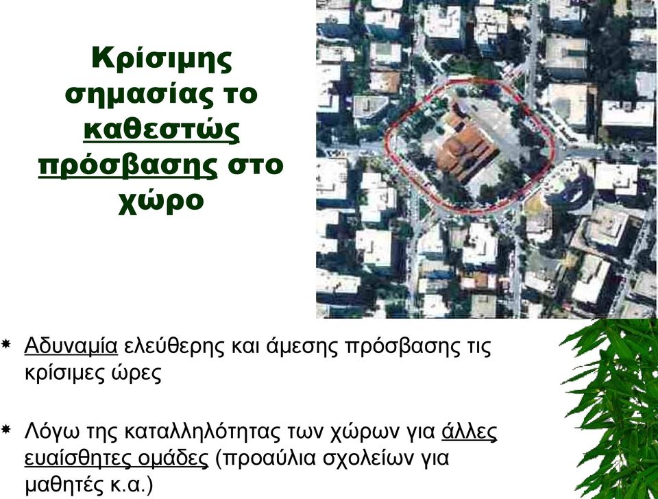 κρίσιμες ώρες Λόγω της καταλληλότητας των χώρων για