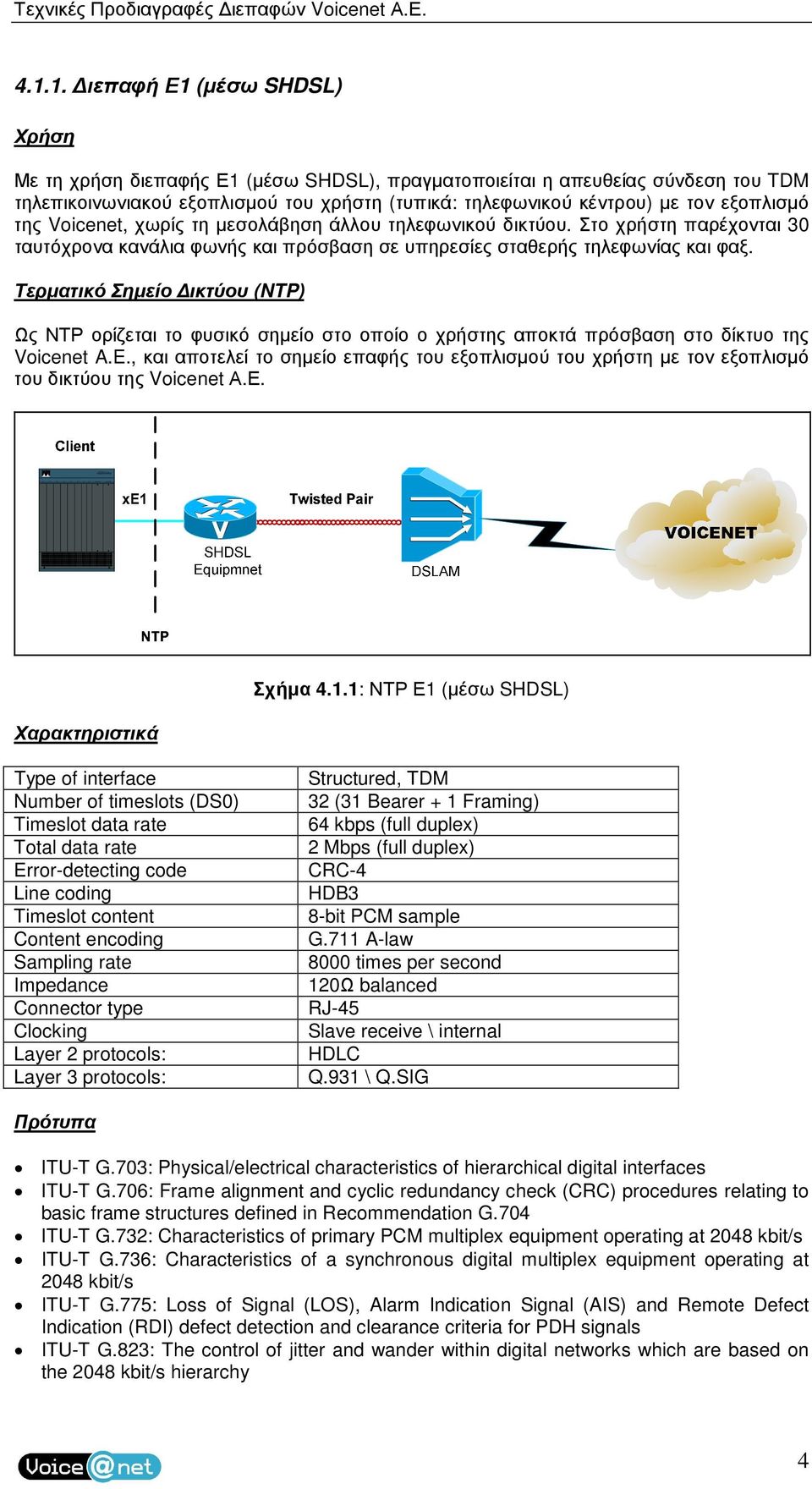 POW ER SUPPL Y 2 Τεχνικές Προδιαγραφές ιεπαφών Voicenet Α.Ε. 4.1.