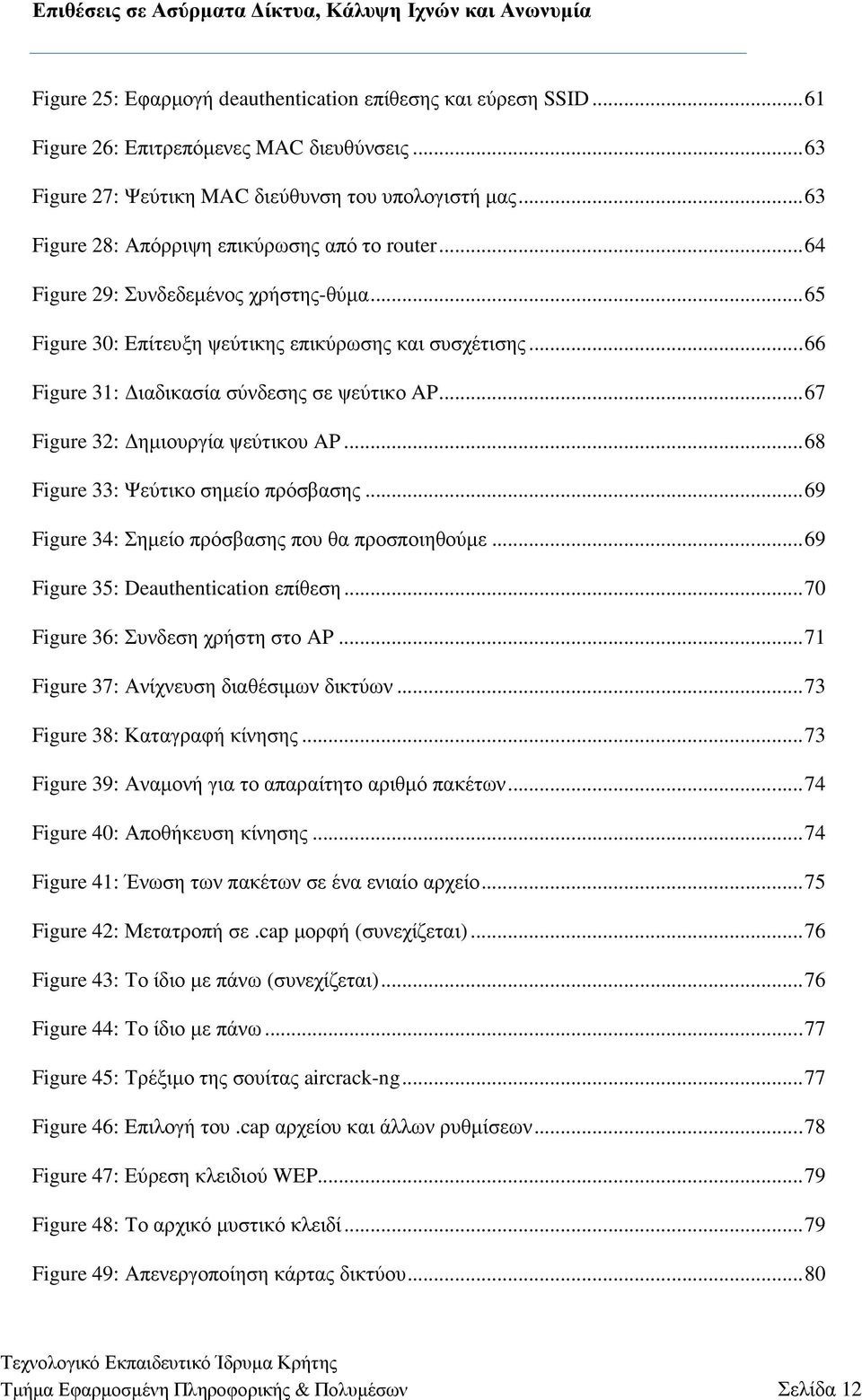 .. 66 Figure 31: ιαδικασία σύνδεσης σε ψεύτικο AP... 67 Figure 32: ηµιουργία ψεύτικου AP... 68 Figure 33: Ψεύτικο σηµείο πρόσβασης... 69 Figure 34: Σηµείο πρόσβασης που θα προσποιηθούµε.