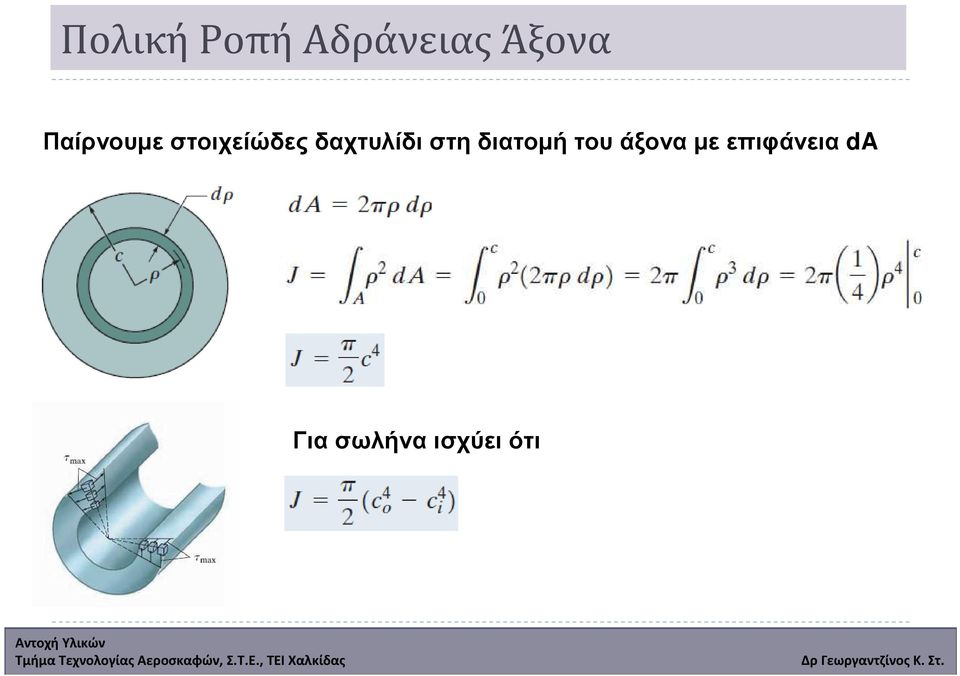 δαχτυλίδι στη διατοµή του