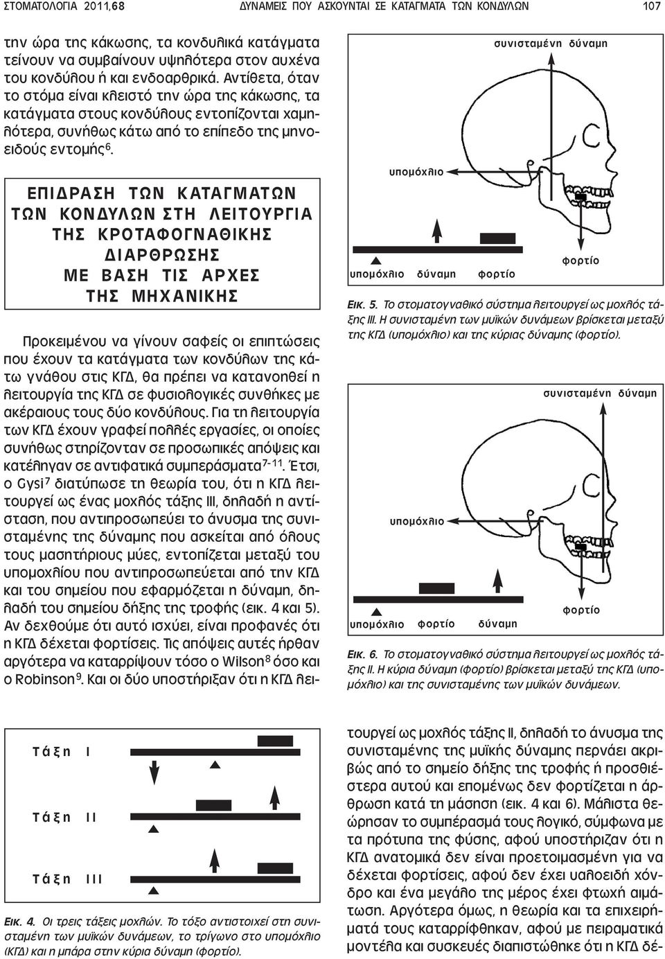 ΕΠΙ ΡΑΣΗ ΤΩΝ ΚΑΤΑΓΜΑΤΩΝ ΤΩΝ ΚΟΝ ΥΛΩΝ ΣΤΗ ΛΕΙΤΟΥΡΓΙΑ ΤΗΣ ΚΡΟΤΑΦΟΓΝΑΘΙΚΗΣ ΙΑΡΘΡΩΣΗΣ ΜΕ ΒΑΣΗ ΤΙΣ ΑΡΧΕΣ ΤΗΣ ΜΗΧΑΝΙΚΗΣ υποµόχλιο υποµόχλιο δύναµη Εικ. 5.