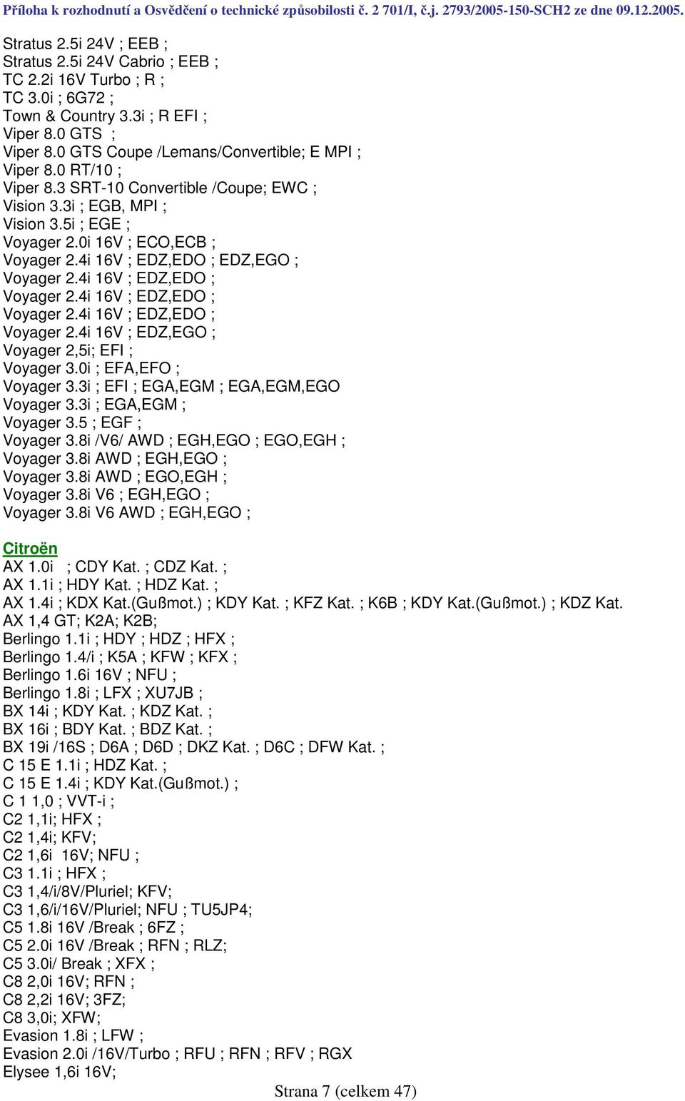 4i 16V ; EDZ,EDO ; EDZ,EGO ; Voyager 2.4i 16V ; EDZ,EDO ; Voyager 2.4i 16V ; EDZ,EDO ; Voyager 2.4i 16V ; EDZ,EDO ; Voyager 2.4i 16V ; EDZ,EGO ; Voyager 2,5i; EFI ; Voyager 3.0i ; EFA,EFO ; Voyager 3.