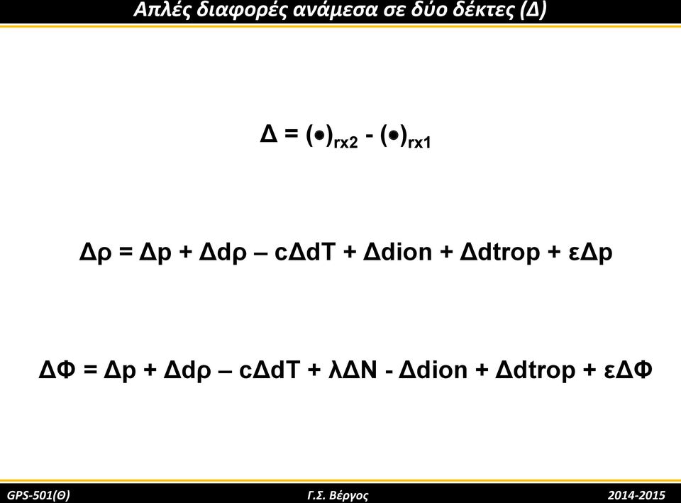 Δdtrop + εδp ΔΦ = Δp + Δdρ cδdt + λδν - Δdion