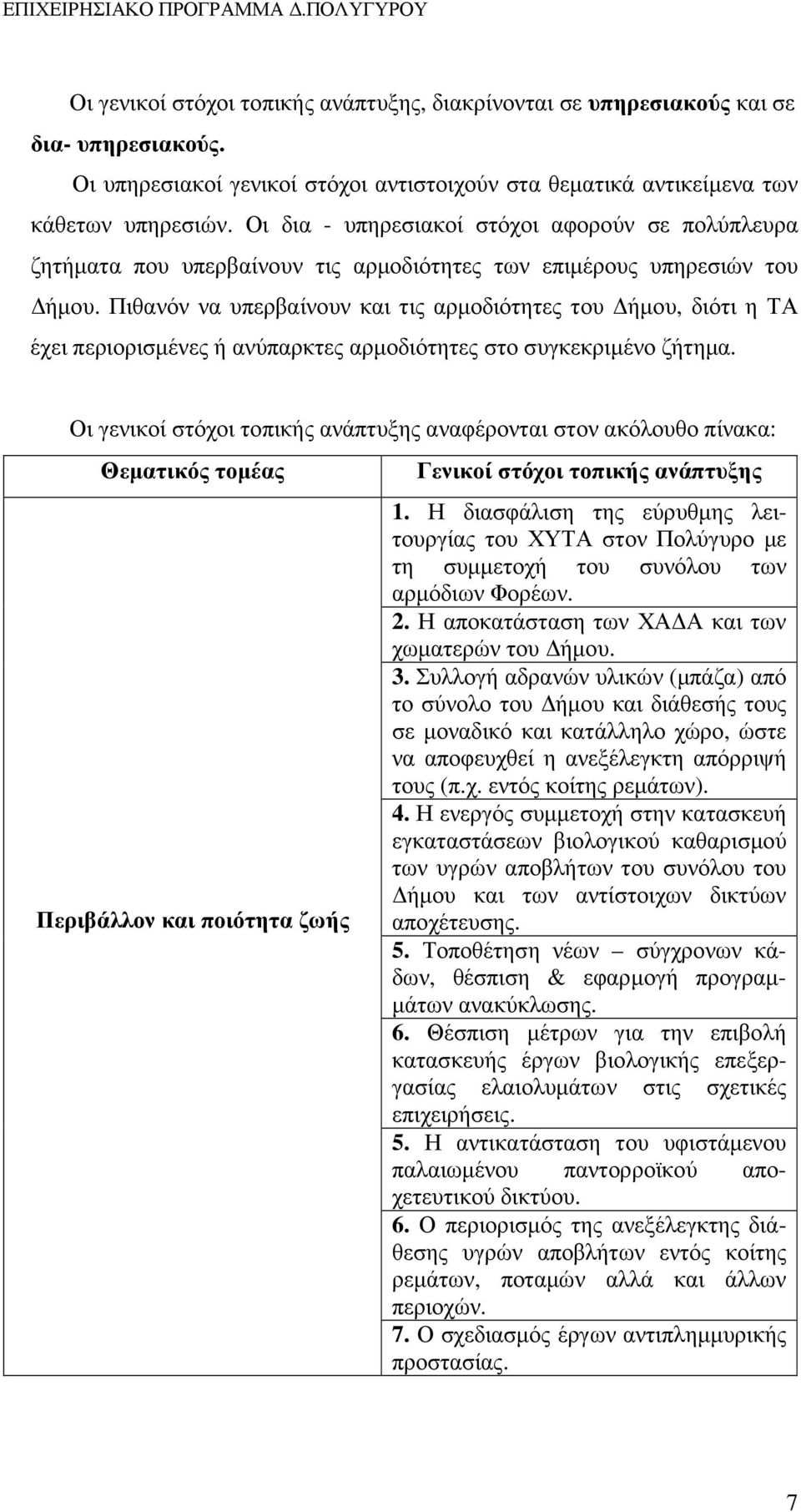 Πιθανόν να υπερβαίνουν και τις αρµοδιότητες του ήµου, διότι η ΤΑ έχει περιορισµένες ή ανύπαρκτες αρµοδιότητες στο συγκεκριµένο ζήτηµα.