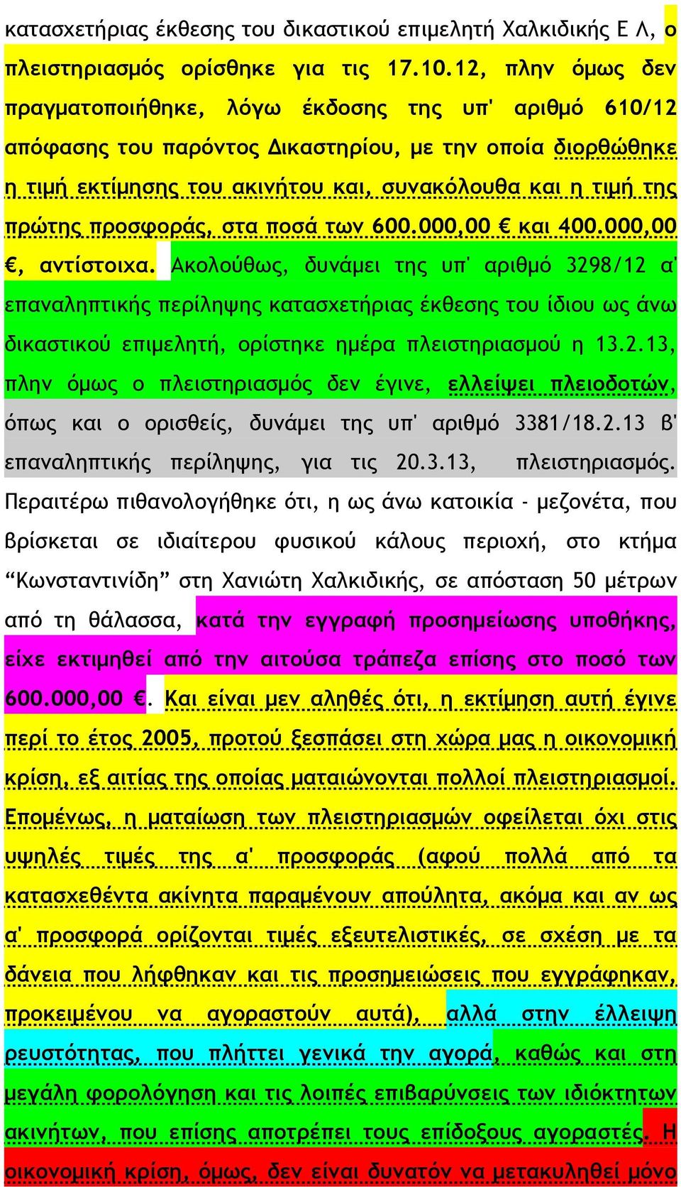 προσφοράς, στα ποσά των 600.000,00 και 400.000,00, αντίστοιχα.