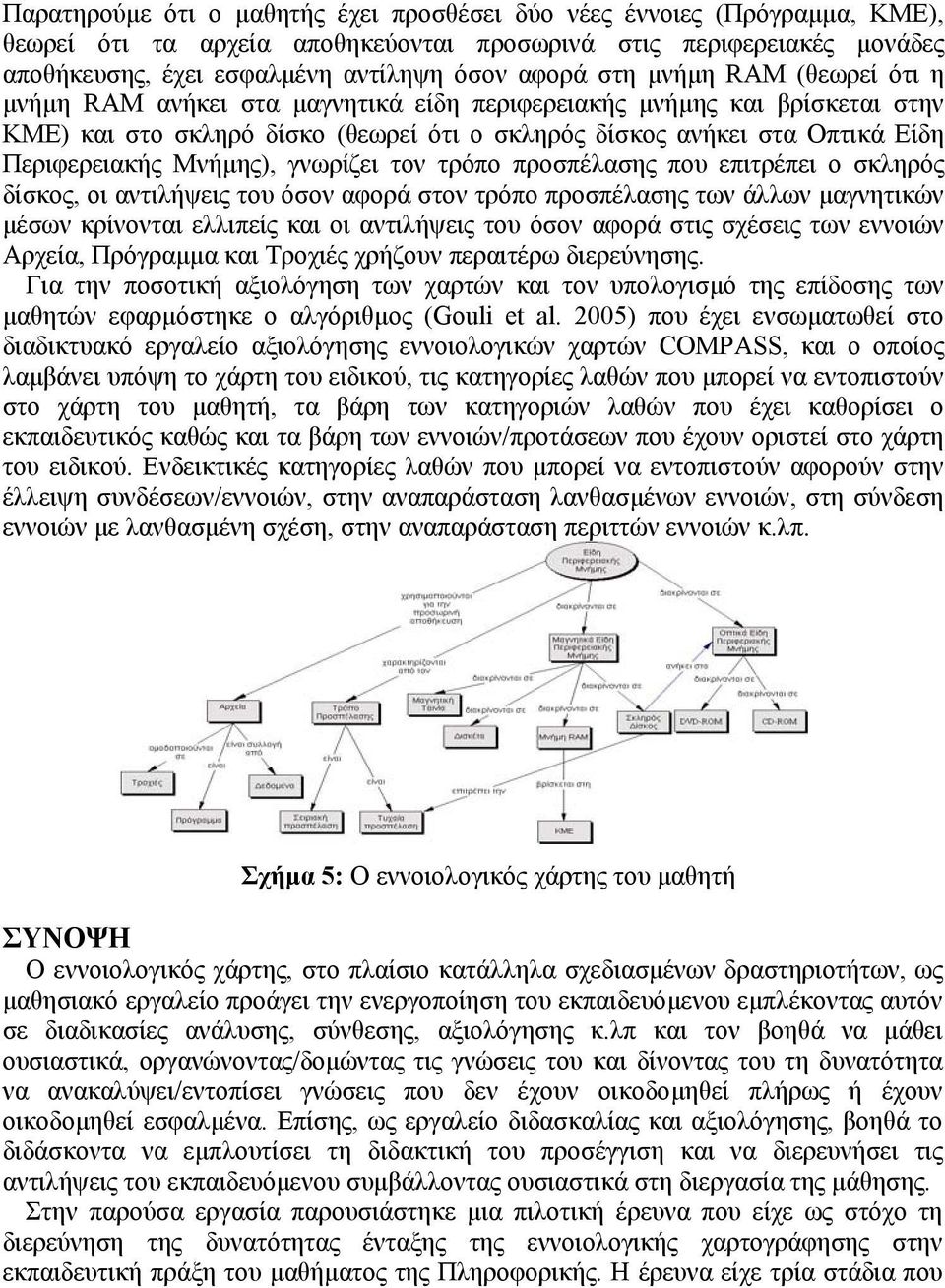 Μνήµης), γνωρίζει τον τρόπο προσπέλασης που επιτρέπει ο σκληρός δίσκος, οι αντιλήψεις του όσον αφορά στον τρόπο προσπέλασης των άλλων µαγνητικών µέσων κρίνονται ελλιπείς και οι αντιλήψεις του όσον