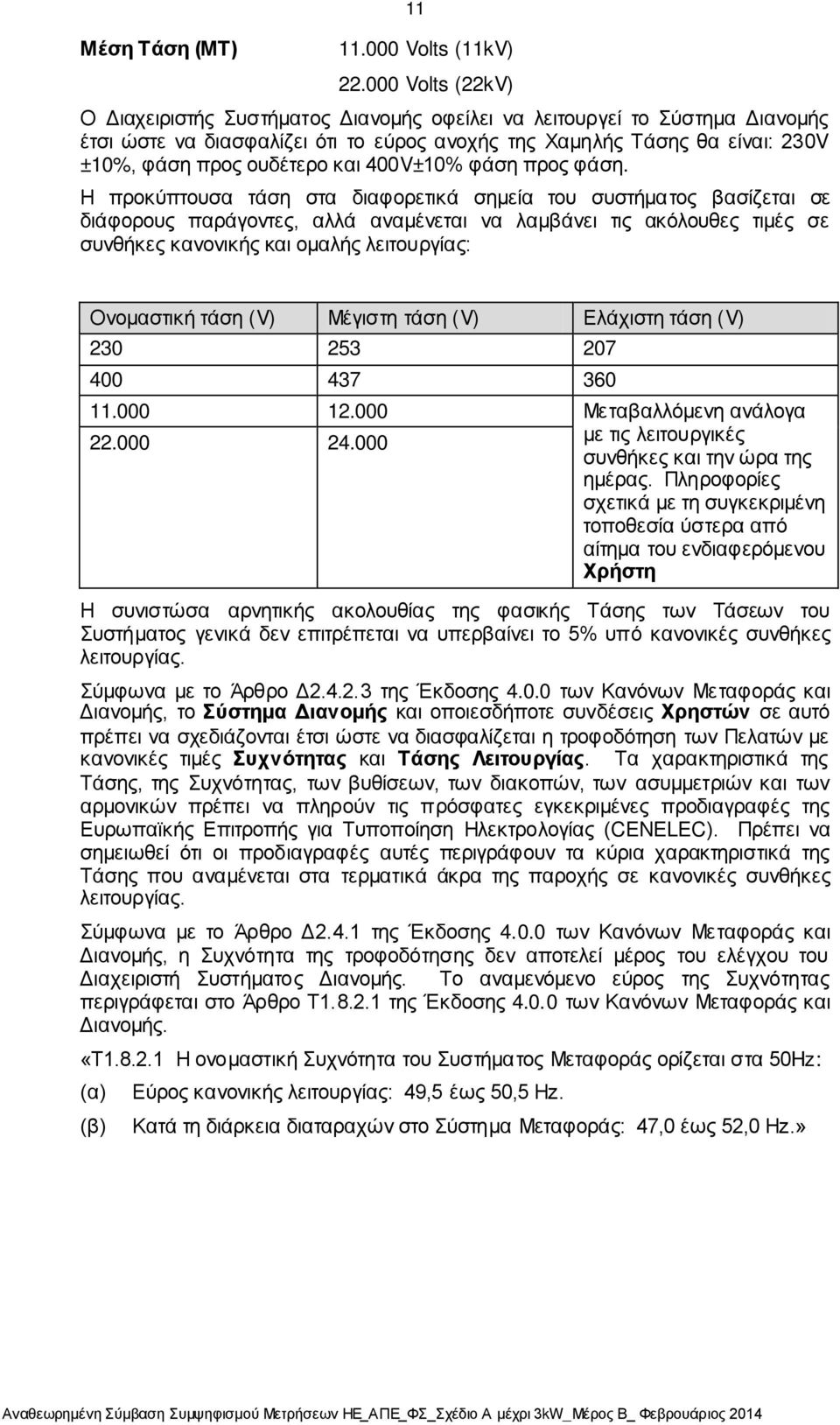 και 400V±10% φάση προς φάση.