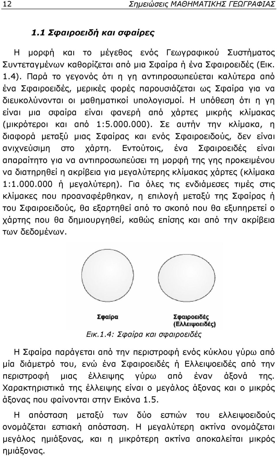 Η υπόθεση ότι η γη είναι μια σφαίρα είναι φανερή από χάρτες μικρής κλίμακας (μικρότεροι και από 1:5.000.000).