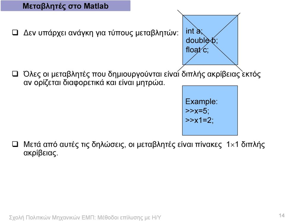 ακρίβειας εκτός αν ορίζεται διαφορετικά και είναι μητρώα.