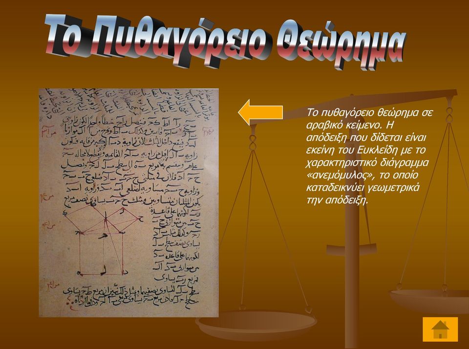 Ευκλείδη με το χαρακτηριστικό διάγραμμα