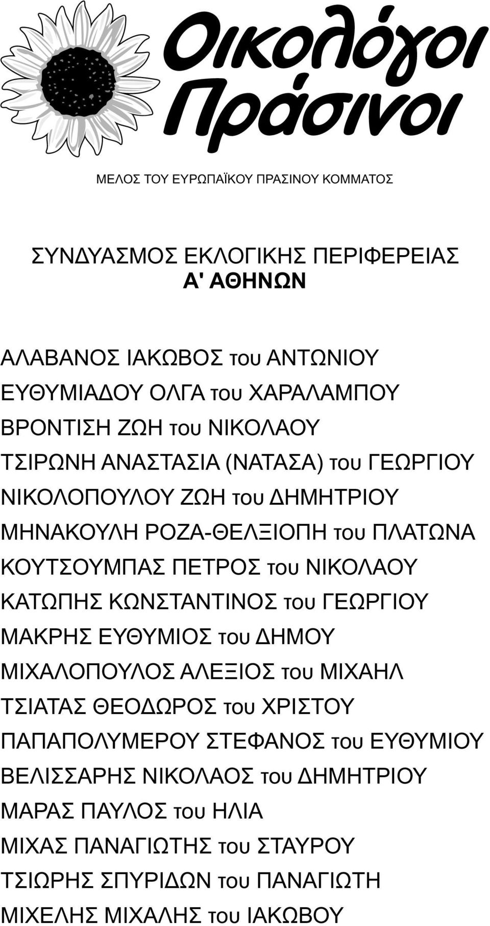 ΓΕΩΡΓΙΟΥ ΜΑΚΡΗΣ ΕΥΘΥΜΙΟΣ του ΔΗΜΟΥ ΜΙΧΑΛΟΠΟΥΛΟΣ ΑΛΕΞΙΟΣ του ΜΙΧΑΗΛ ΤΣΙΑΤΑΣ ΘΕΟΔΩΡΟΣ του ΧΡΙΣΤΟΥ ΠΑΠΑΠΟΛΥΜΕΡΟΥ ΣΤΕΦΑΝΟΣ του ΕΥΘΥΜΙΟΥ