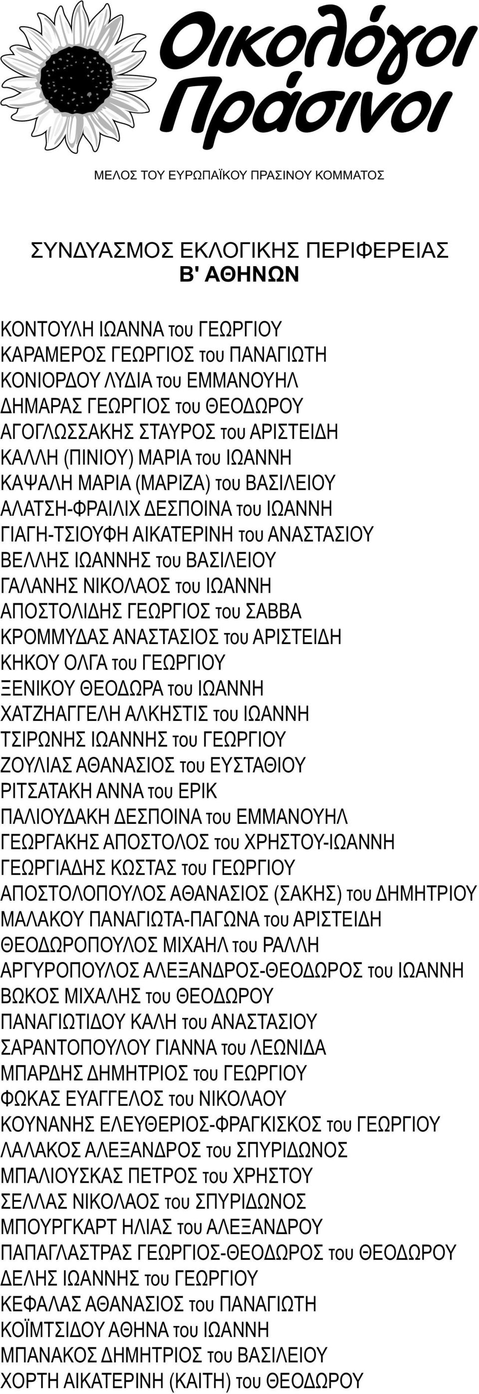 ΚΡΟΜΜΥΔΑΣ ΑΝΑΣΤΑΣΙΟΣ του ΑΡΙΣΤΕΙΔΗ ΚΗΚΟΥ ΟΛΓΑ του ΓΕΩΡΓΙΟΥ ΞΕΝΙΚΟΥ ΘΕΟΔΩΡΑ του ΙΩΑΝΝΗ ΧΑΤΖΗΑΓΓΕΛΗ ΑΛΚΗΣΤΙΣ του ΙΩΑΝΝΗ ΤΣΙΡΩΝΗΣ ΙΩΑΝΝΗΣ του ΓΕΩΡΓΙΟΥ ΖΟΥΛΙΑΣ ΑΘΑΝΑΣΙΟΣ του ΕΥΣΤΑΘΙΟΥ ΡΙΤΣΑΤΑΚΗ ΑΝΝΑ του