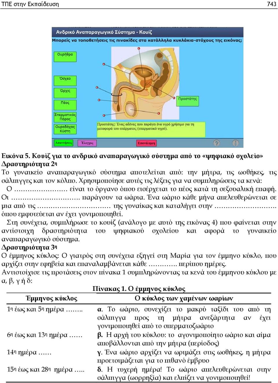 Χρησιμοποίησε αυτές τις λέξεις για να συμπληρώσεις τα κενά: Ο είναι το όργανο όπου εισέρχεται το πέος κατά τη σεξουαλική επαφή. Οι. παράγουν τα ωάρια.