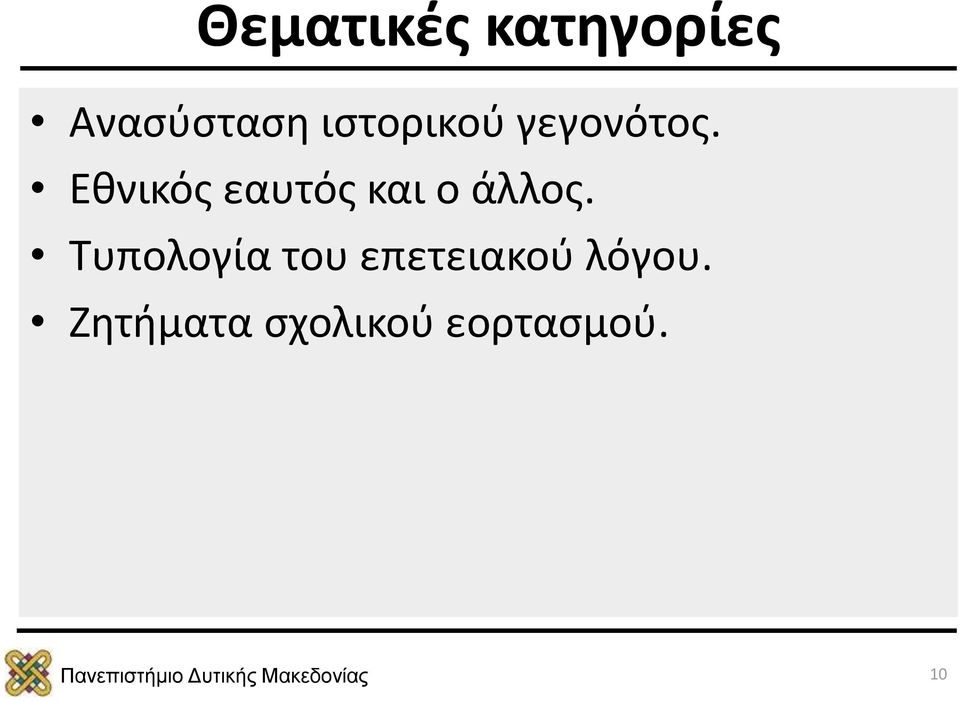 Εθνικός εαυτός και ο άλλος.