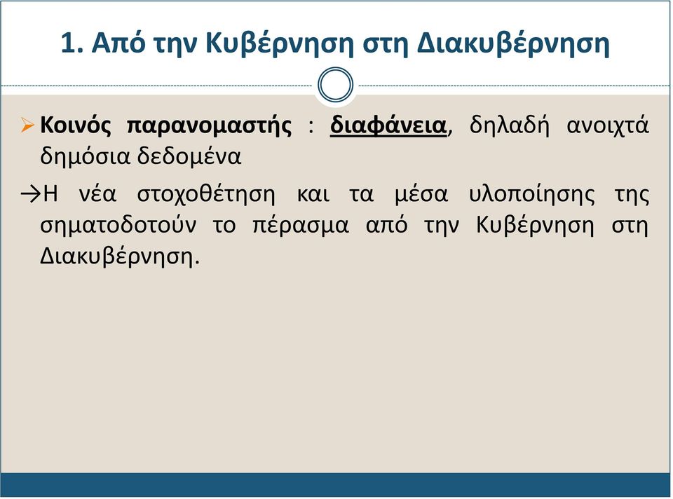 δεδομένα Η νέα στοχοθέτηση και τα μέσα υλοποίησης