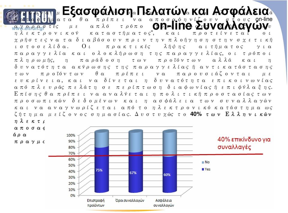 Οι πρακτικές λήψης αιτήματος για παραγγελία και ολοκλήρωση της παραγγελίας, οι τρόποι πληρωμής, η παράδοση των προϊόντων αλλά και η δυνατότητα ακύρωσης της παραγγελίας ή αντικατάστασης των προϊόντων