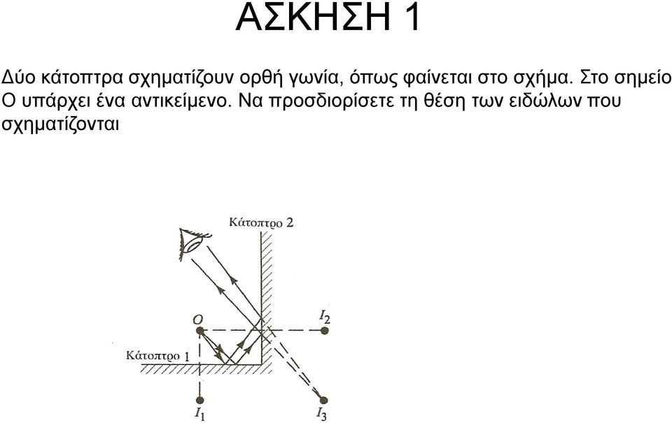 Στο σημείο Ο υπάρχει ένα αντικείμενο.