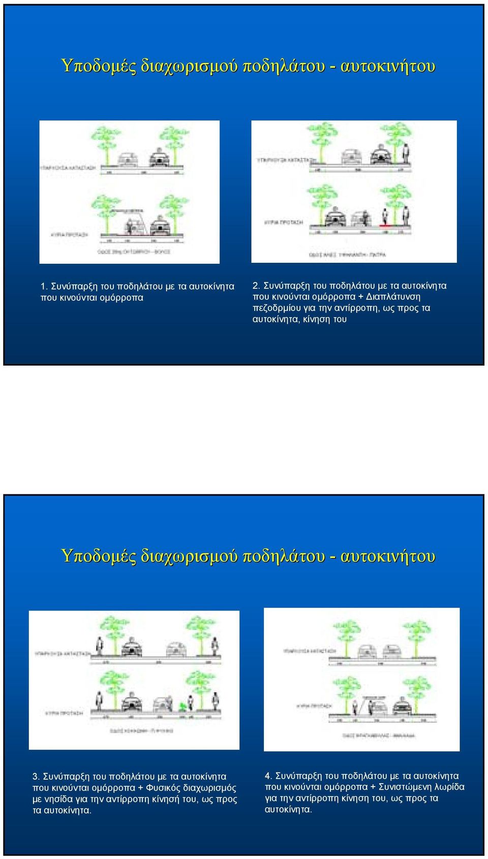 Υποδομές διαχωρισμού ποδηλάτου - αυτοκινήτου 3.