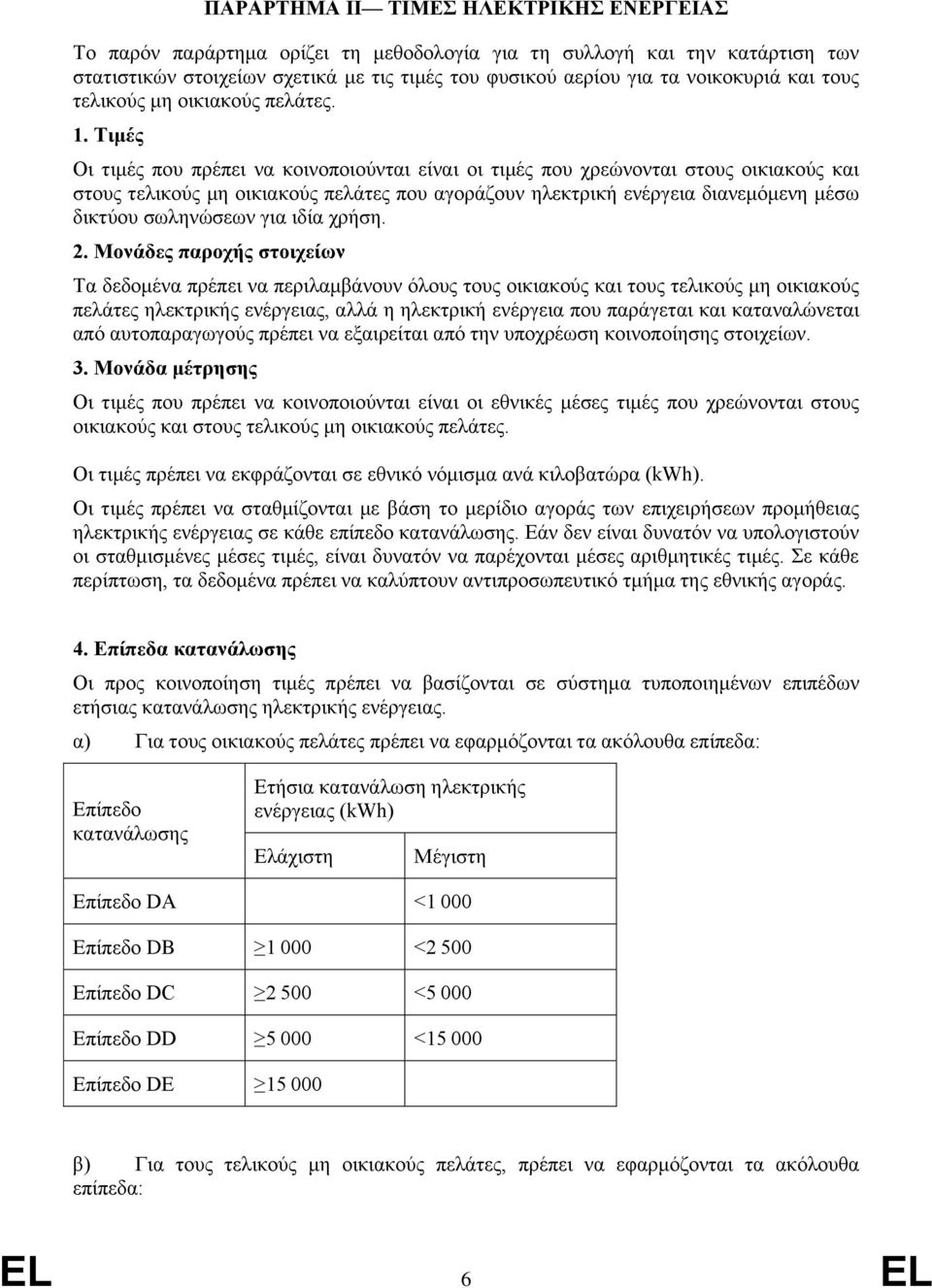 Τιμές Οι τιμές που πρέπει να κοινοποιούνται είναι οι τιμές που χρεώνονται στους οικιακούς και στους τελικούς μη οικιακούς πελάτες που αγοράζουν ηλεκτρική ενέργεια διανεμόμενη μέσω δικτύου σωληνώσεων