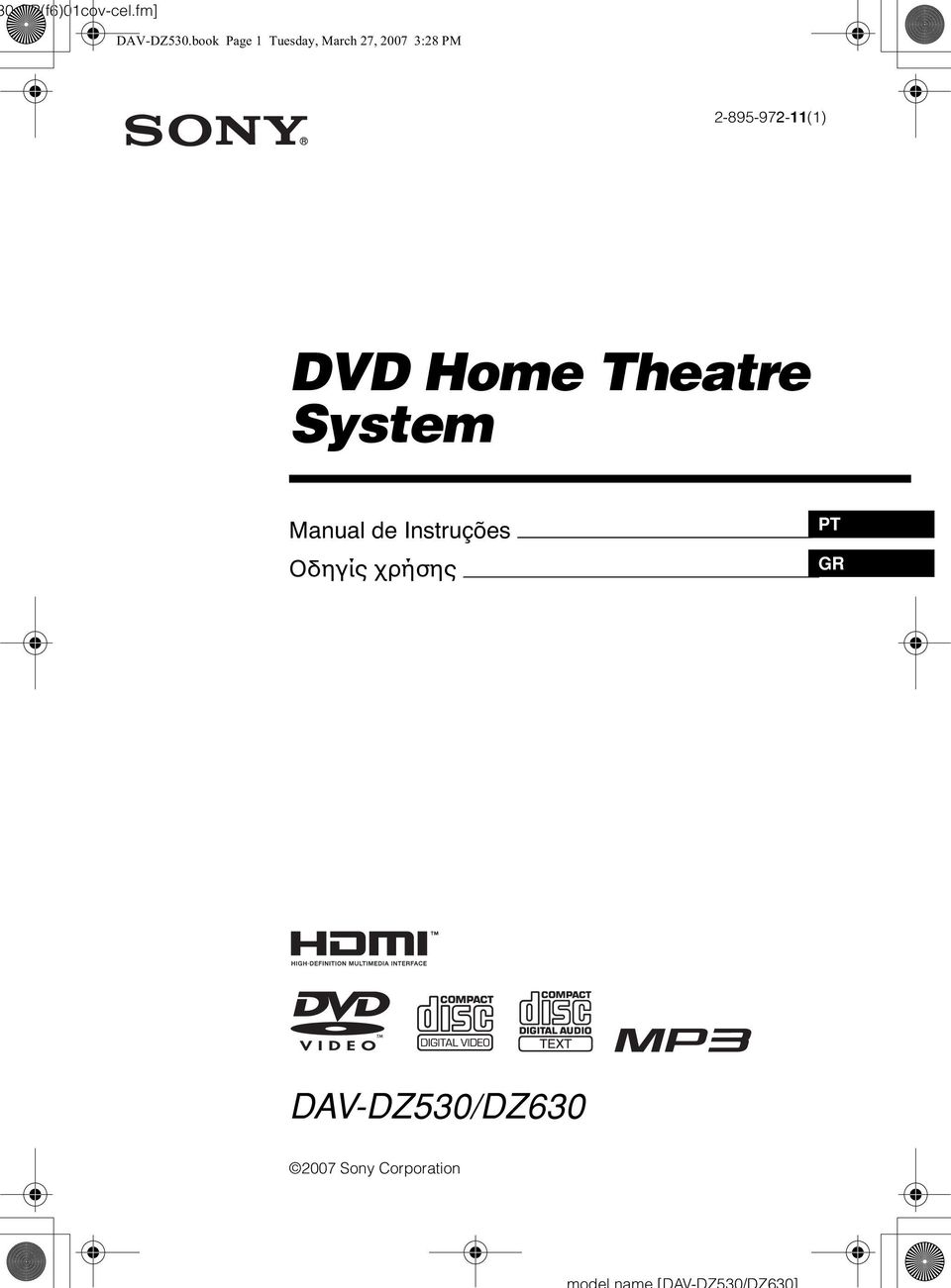 2-895-972-11(1) DVD Home Theatre System Manual