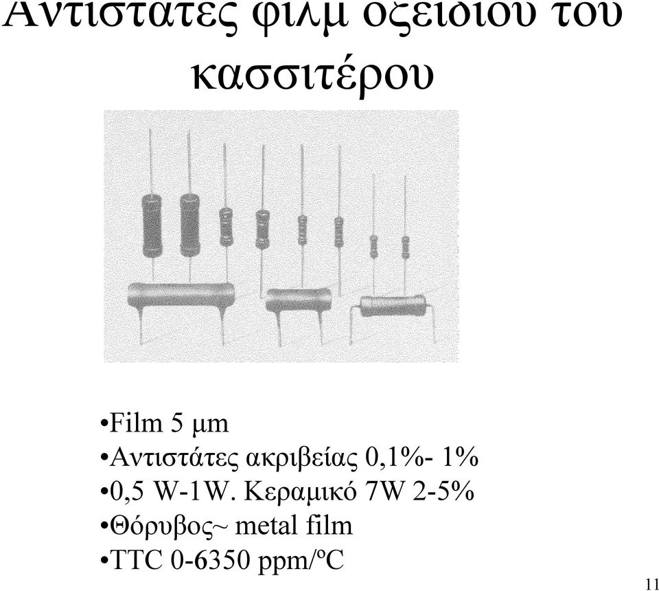 ακριβείας 0,1%- 1% 0,5 W-1W.