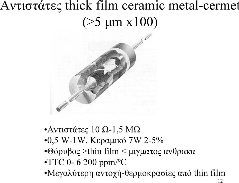 Κεραµικό 7W 2-5% Θόρυβος >thin film < µιγµατος
