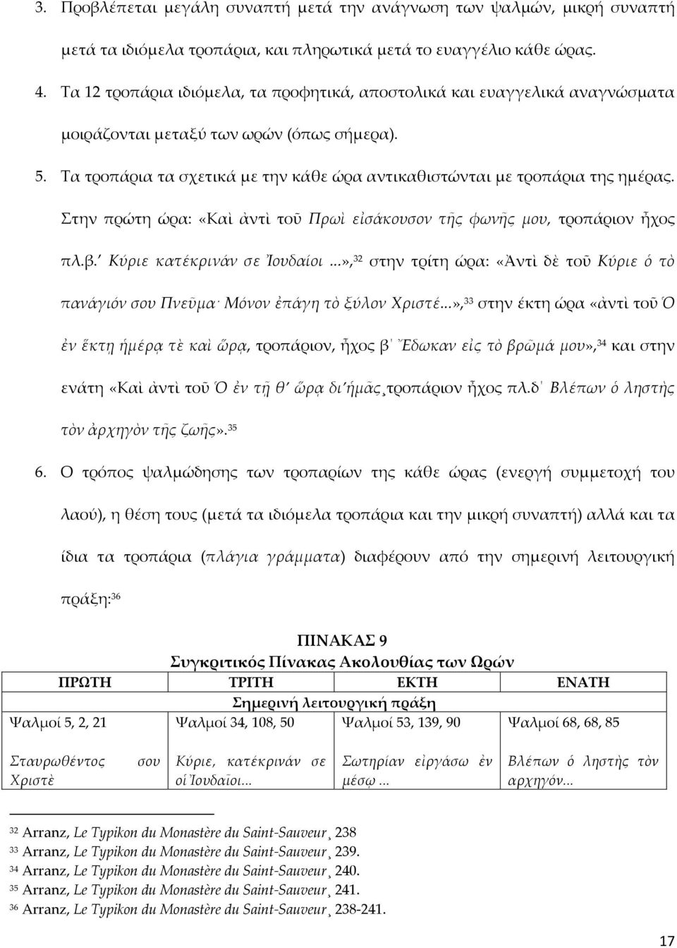 Τα τροπάρια τα σχετικά με την κάθε ώρα αντικαθιστώνται με τροπάρια της ημέρας. Στην πρώτη ώρα: «Καὶ ἀντὶ τοῦ Πρωὶ εἰσάκουσον τῆς φωνῆς μου, τροπάριον ἦχος πλ.β. Κύριε κατέκρινάν σε Ἰουδαίοι.