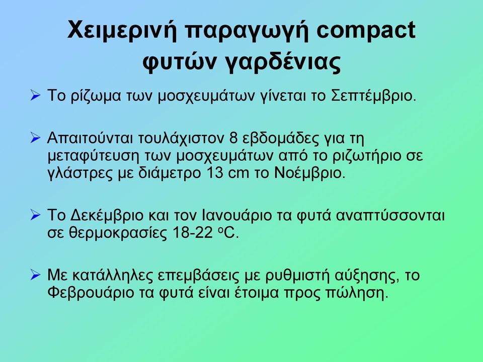 γλάστρες με διάμετρο 13 cm το Νοέμβριο.