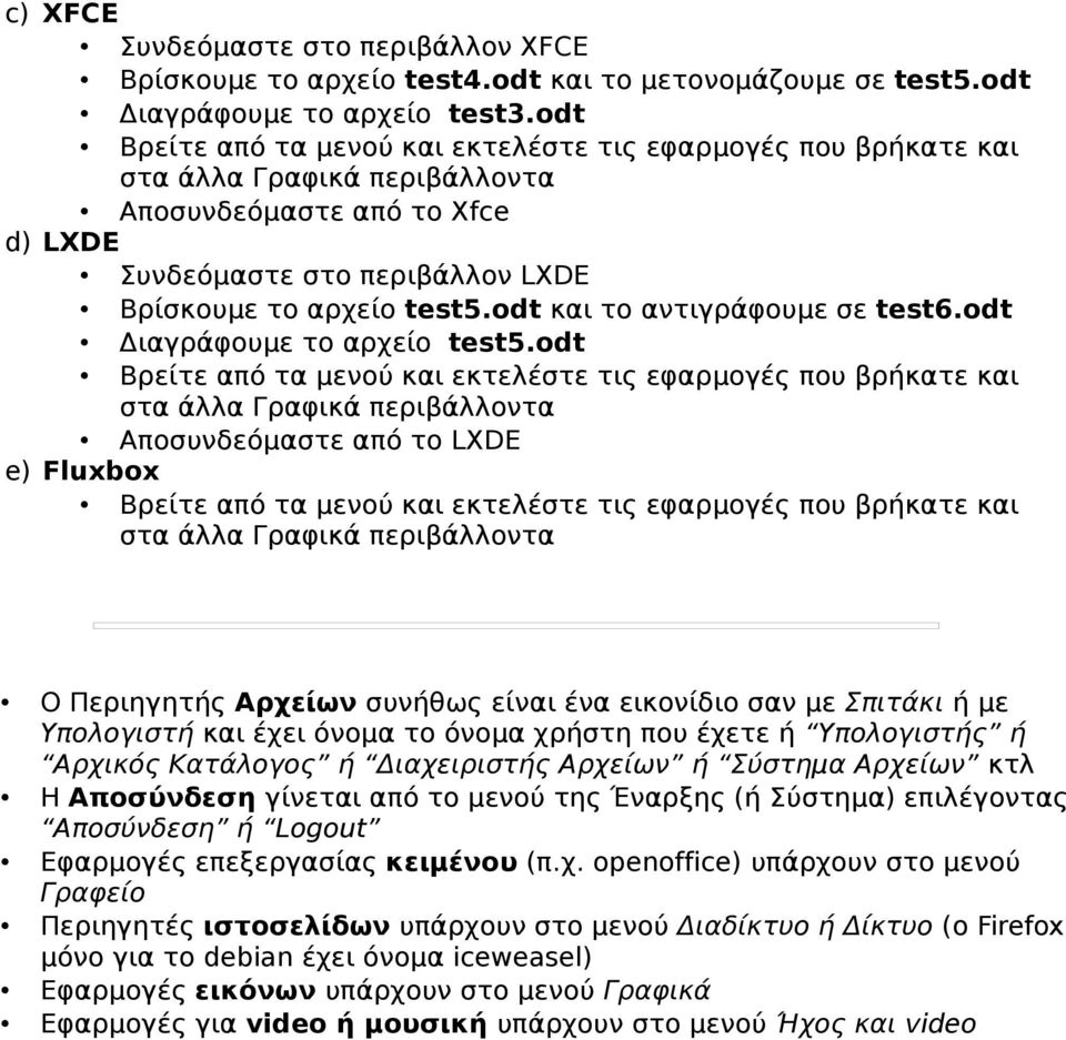 odt και το αντιγράφουμε σε test6.odt Διαγράφουμε το αρχείο test5.