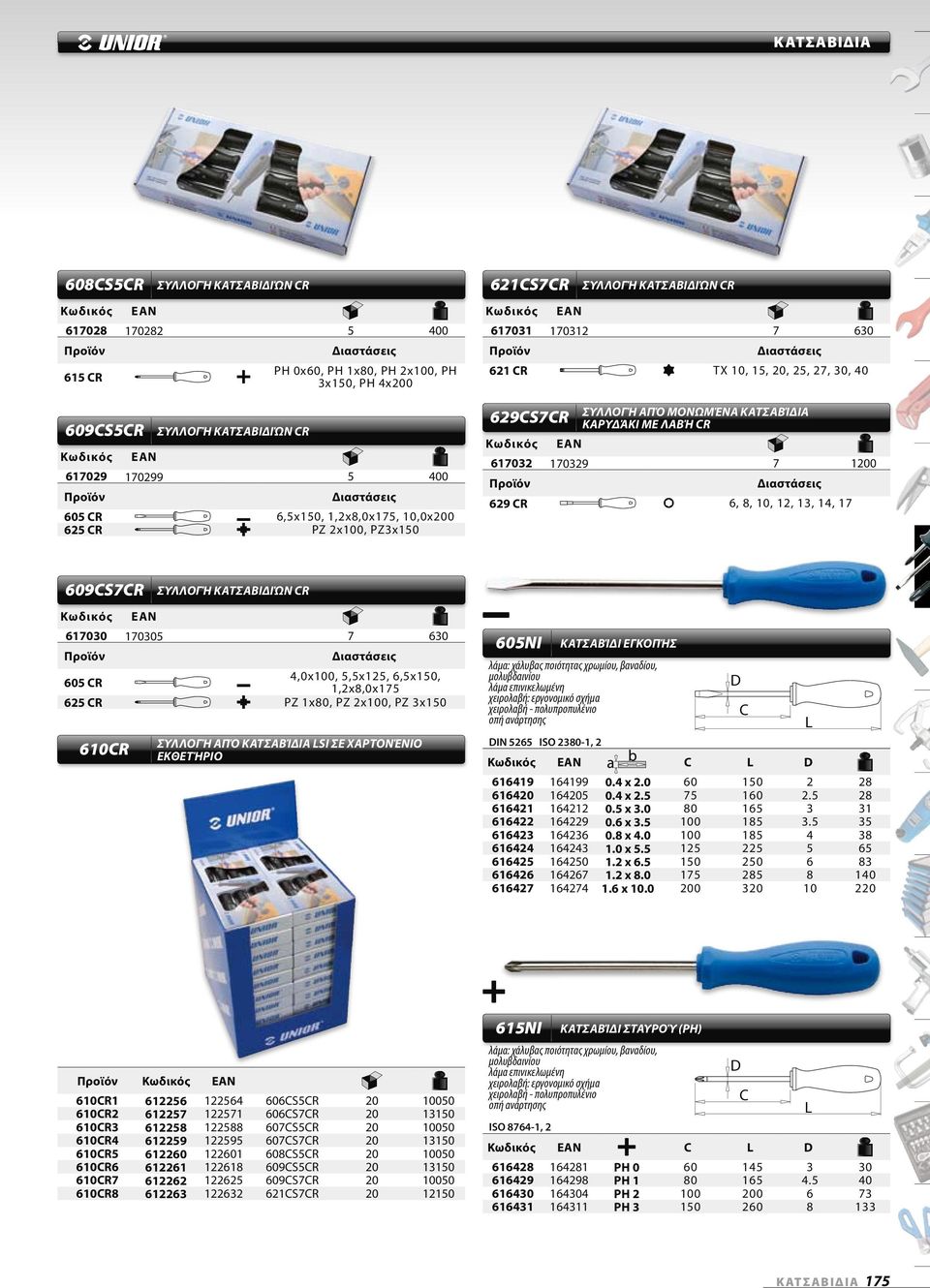 13, 14, 17 609S7R ΣΥΛΛΟΓΉ ΚΑΤΣΑΒΙΔΙΏΝ R 617030 170305 7 630 605 R 4,0x100, 5,5x125, 6,5x150, 1,2x8,0x175 625 R PZ 1x80, PZ 2x100, PZ 3x150 610R ΣΥΛΛΟΓΉ ΑΠΌ ΚΑΤΣΑΒΊΔΙΑ SI ΣΕ ΧΑΡΤΟΝΈΝΙΟ ΕΚΘΕΤΉΡΙΟ 605NI