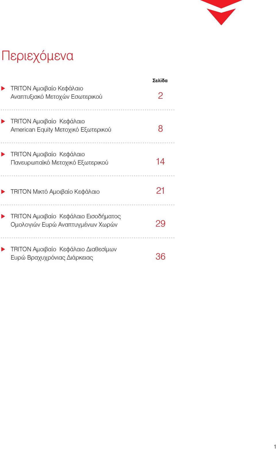 Εξωτερικού 14 TRITON Μικτό Αμοιβαίο Κεφάλαιο 21 TRITON Αμοιβαίο Κεφάλαιο Εισοδήματος Ομολογιών