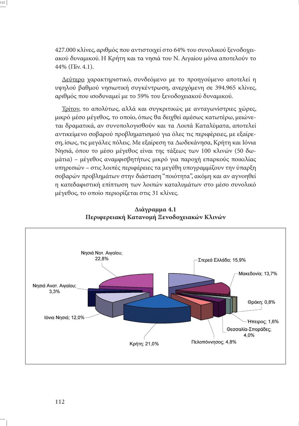 Τρίτον, το απολύτως, αλλά και συγκριτικώς µε ανταγωνίστριες χώρες, µικρό µέσο µέγεθος, το οποίο, όπως θα δειχθεί αµέσως κατωτέρω, µειώνεται δραµατικά, αν συνυπολογισθούν και τα Λοιπά Καταλύµατα,